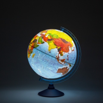 Интерактивный глобус Globen Физико-политический рельефный 320 мм с подсветкой от батареек с очками V